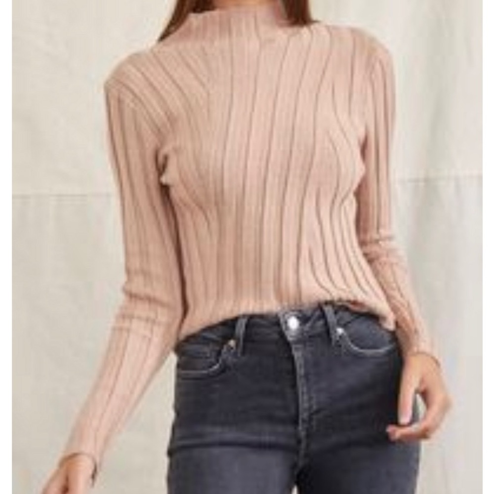 Forever21 Ribbed Mock Neck Sweater